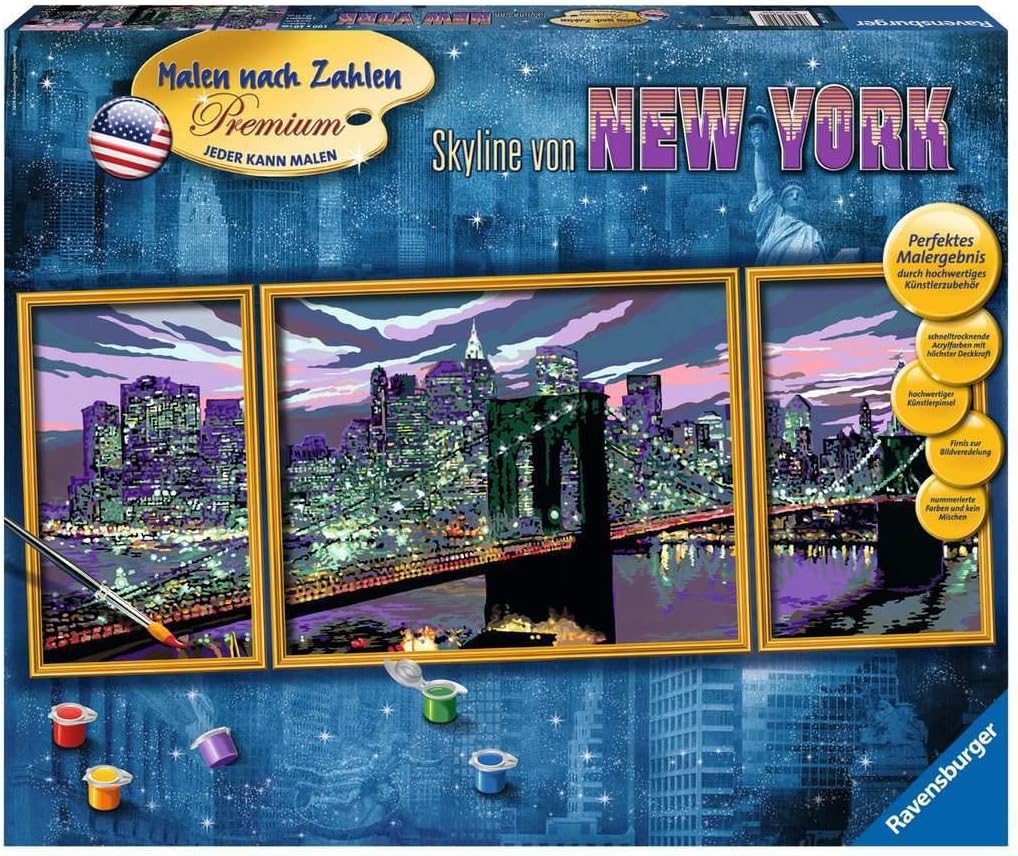 Ravensburger Malen nach Zahlen 28951 - Skyline von New York - Für Erwachsene und Kinder ab 14 Jahren