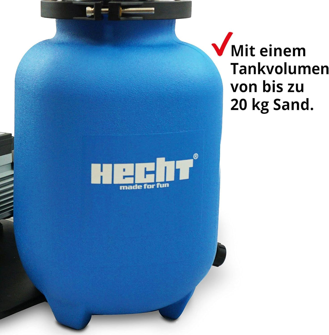 HECHT Sandfilter Sandfilteranlagen 11.000 Liter – Poolfilteranlage Sandfilterpumpe Reinigungspumpe f