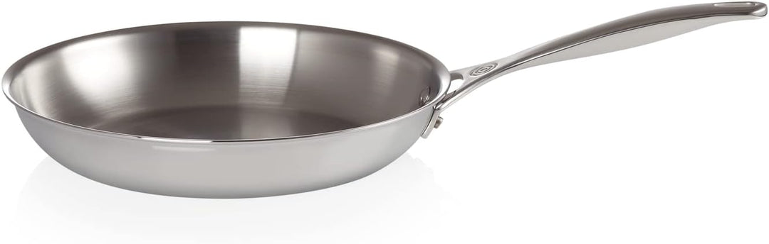 LE CREUSET Unbeschichtete flache Pfanne aus 3-ply PLUS Edelstahl, 26 cm, 96600226000100 26 cm Unbesc