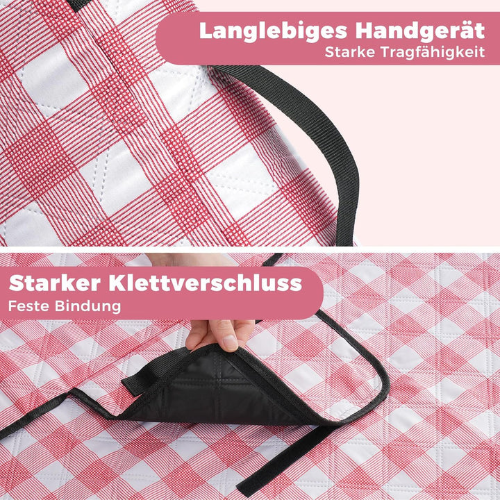 Oak & Tea Picknickdecke Wasserdicht Gross Faltbar Strandmatte Campingdecke 150 X 200 cm mit 4 Ecksch