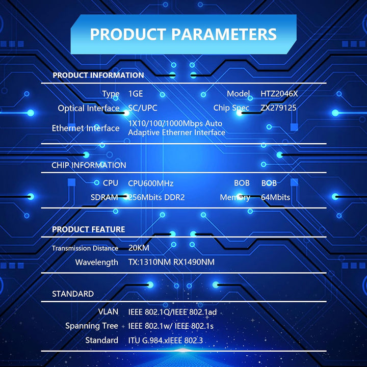 CERRXAIN Gigabit Mini ONU RJ45 Port Switch,Micro ONU OLT,Modem-Router Gigabit DSL Fiber Compateable