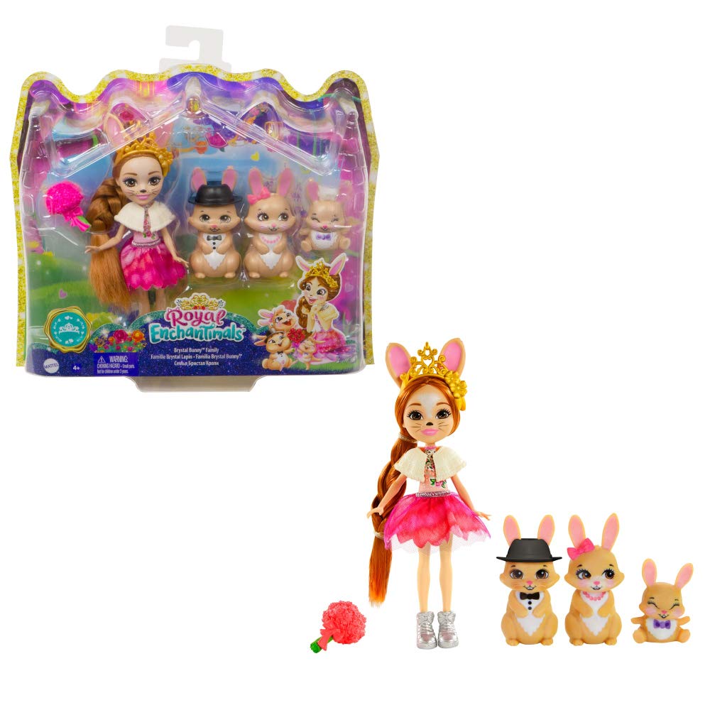 Enchantimals GYJ08 - Familien-Spielzeugset mit Hasenmädchen Brystal Bunny (15,2 cm), aus der Royals