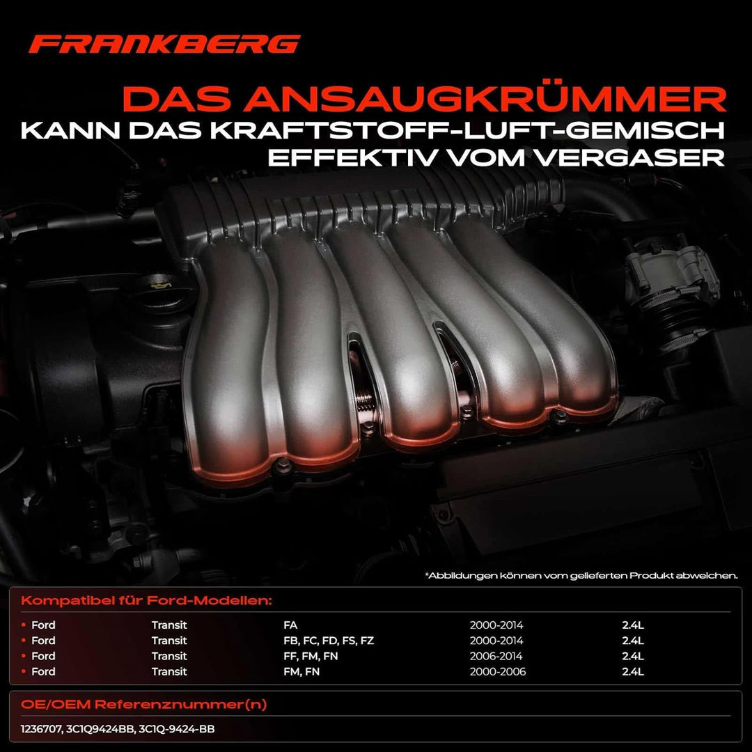 Frankberg 1x Ansaugkrümmer Kompatibel mit Transit Bus 2.4L Diesel 2006-2014 Transit Kasten 2.4L Dies