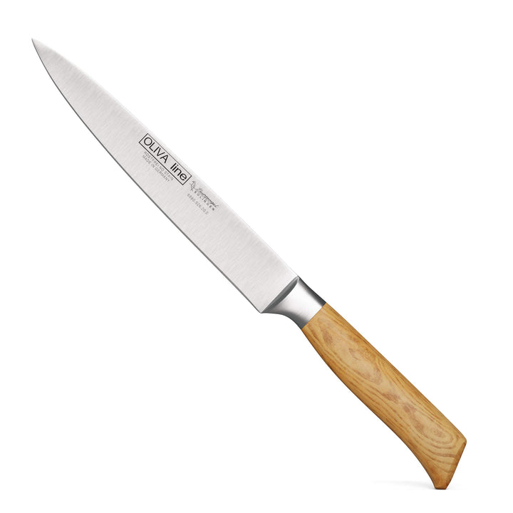 Burgvogel Solingen Tranchiermesser 20 cm geschmiedet Olivenholz, Oliva Line, rostfrei, deutsches Auf