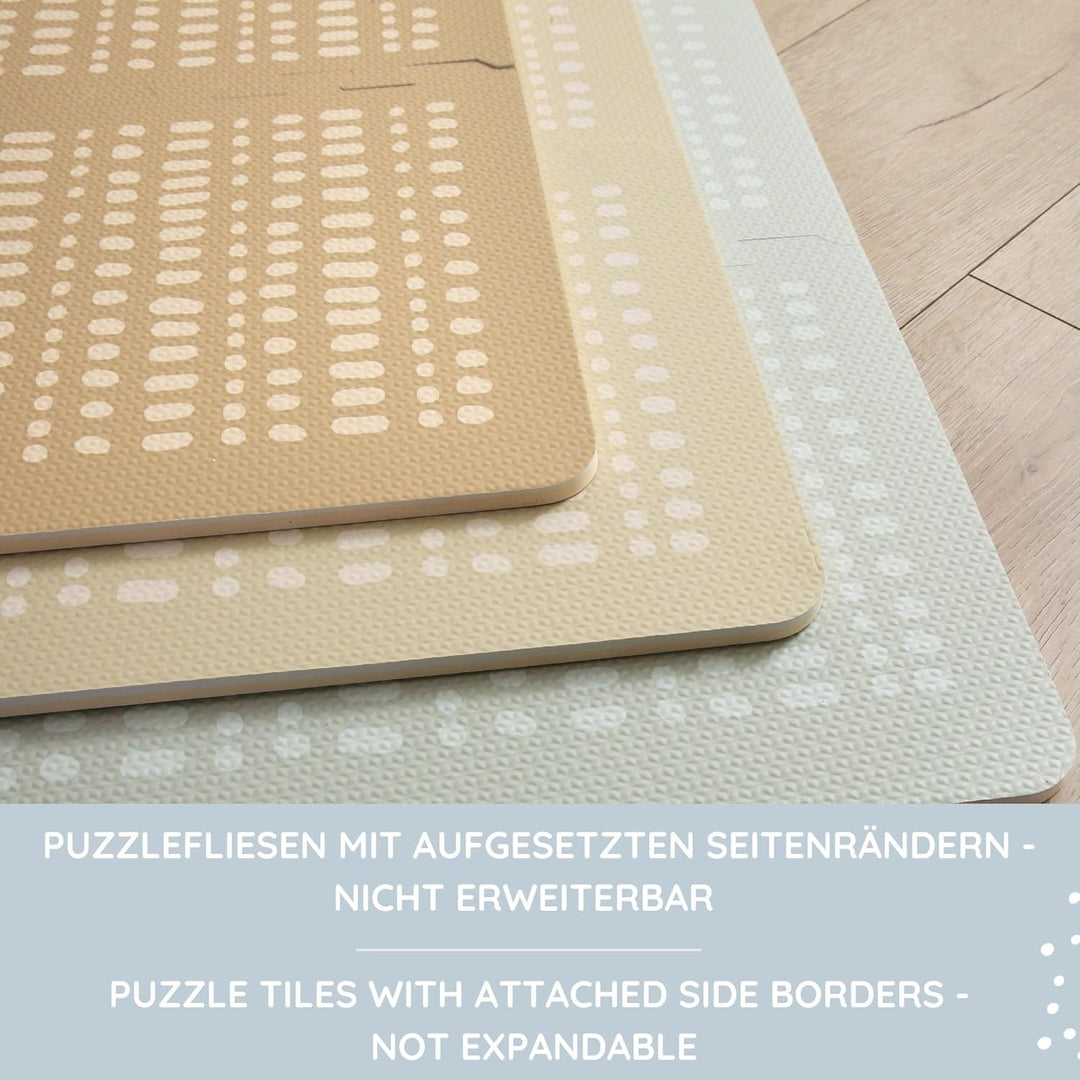 Stylische Puzzlematte Baby 1,7x1,2m Hygge Grau – 16 XL-Platten mit Kanten – Dicke & weiche Baby Spie