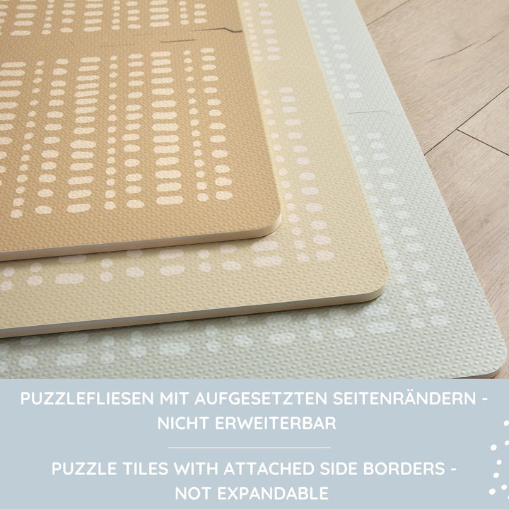 Stylische Puzzlematte Baby 1,7x1,2m Hygge Grau – 16 XL-Platten mit Kanten – Dicke & weiche Baby Spie