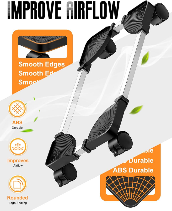 CPU-Ständer Mobiler Desktop Tower Computer Bodenständer Rollen Verstellbare Breite Universal Schwarz