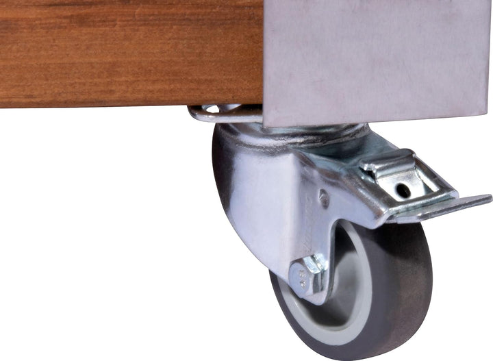 dobar® Hochbeet Rolfi | Rollbares Hochbeet mit Pflanzenvlies | Pflanzkasten aus Holz | 78 x 52 x 40,