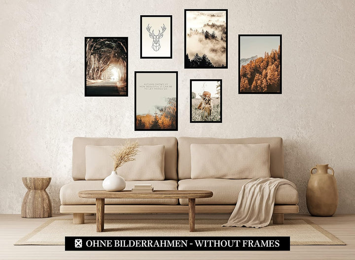 CreativeRobin » Herbst « Premium Poster Set als Wohnzimmer Deko | 4x A3 + 2x A4 Wandbilder Collage 4