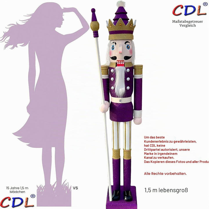 CDL 150cm Riesen Nussknacker Figur König Ornament/Puppe/Figuren/Events/Ladenfenster/Hochzeitsparty/Z