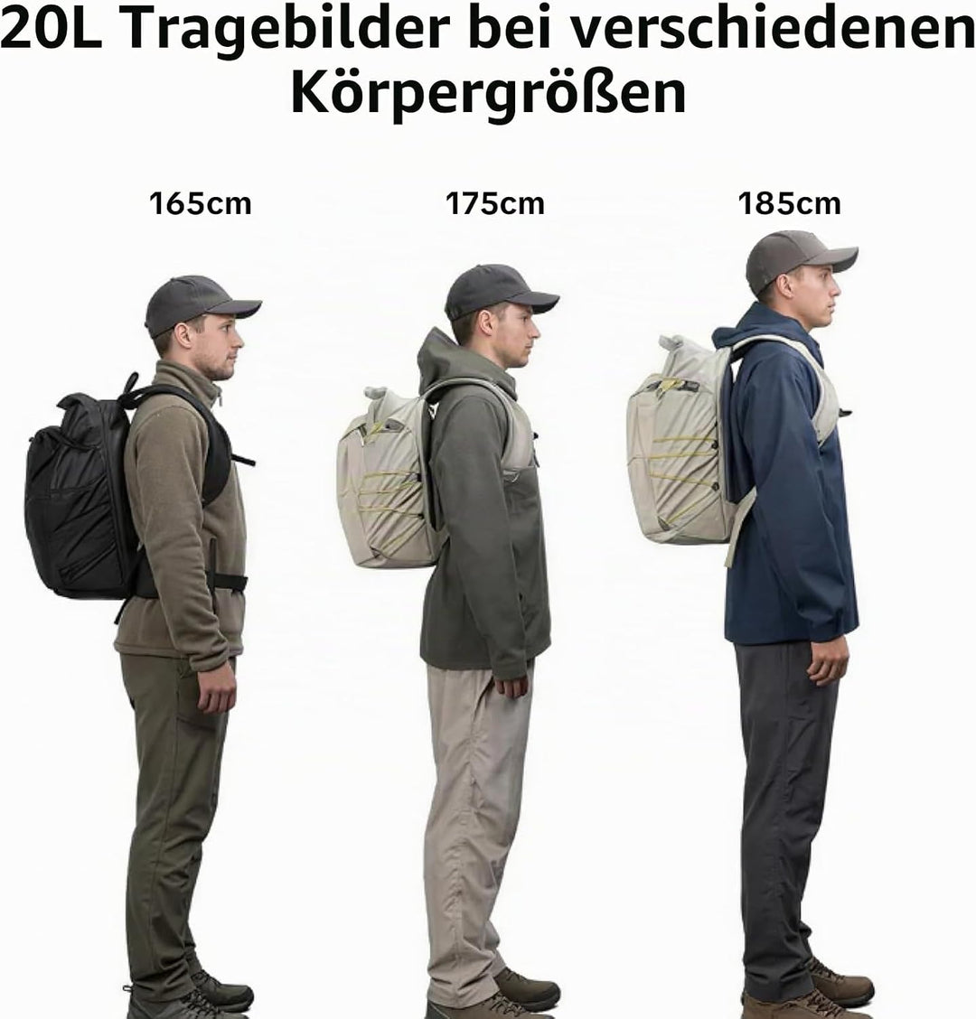 PGYTECH OnePro Ultralight Kamerarucksack Erweiterbar 20L-40L Outdoor Reisen Schwarz 20L, Schwarz 20L