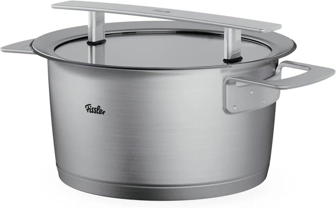 Fissler Phi Collection / Edelstahl-Topfset ,4-teilig, Töpfe mit Glas-Deckel (3 Kochtöpfe, 1 Bratento