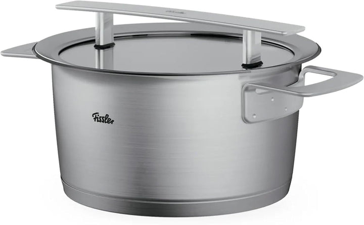 Fissler Phi Collection / Edelstahl-Topfset ,4-teilig, Töpfe mit Glas-Deckel (3 Kochtöpfe, 1 Bratento