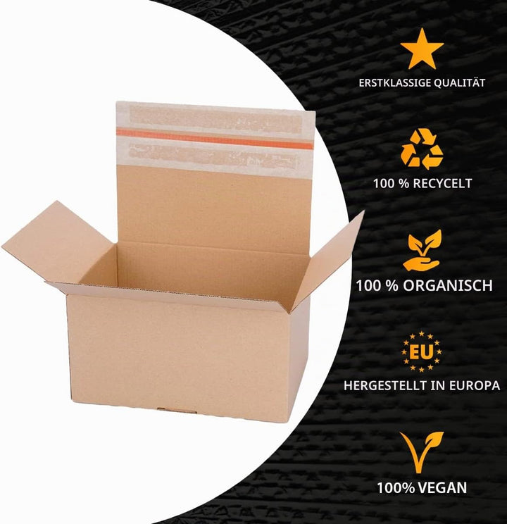 Automatik Karton - 120 Versandkartons mit selbstklebendem Deckel - Kartonagen 213 x 153 x 109 mm - V