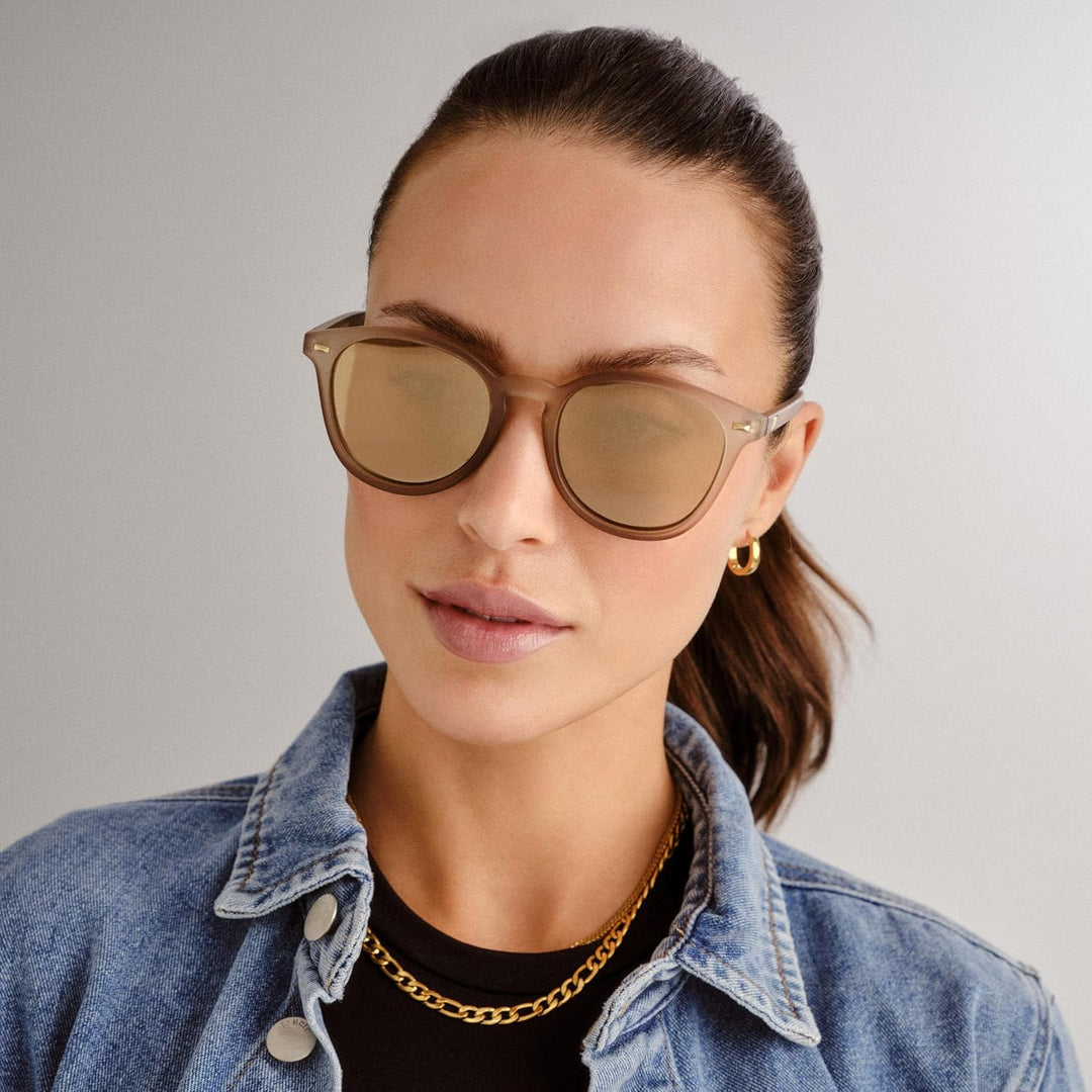 Le Specs BANDWAGON - Sonnenbrille für Damen und Herren Runde Rahmenform mit UV-Schutz Einheitsgrösse