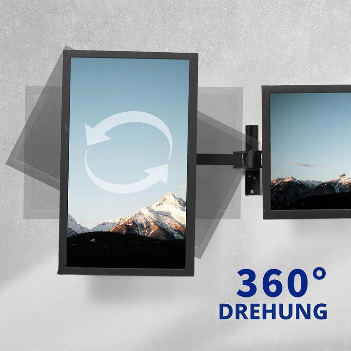 VIVO Premium Dual 53,3 bis 32 Zoll LCD LED Monitor Wandhalterung, robuste Teleskoparme, bündige Wand