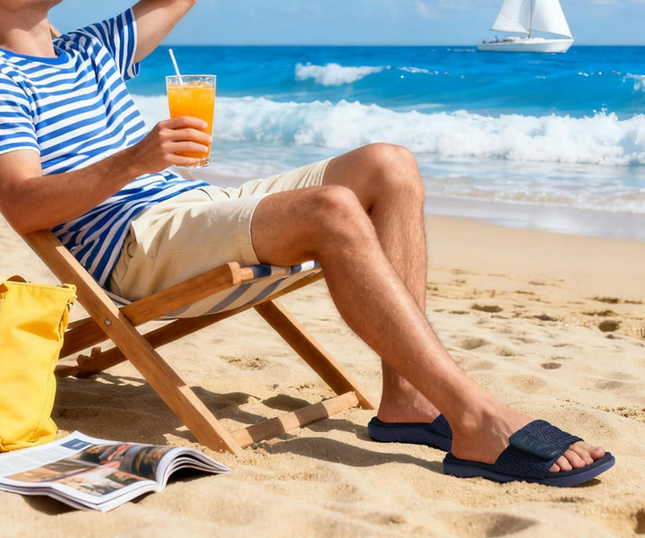 ONCAI Dusch Badelatschen Herren mit Klettverschluss Offener Zeh Sports Badesandalen Sommer Freizeit