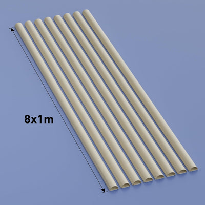 D-Line 1D3015M/8 Mini Kabelkanal Selbstklebender, Halbrunde Kabelführungen, Kabelleiste - 8x 30mm (B