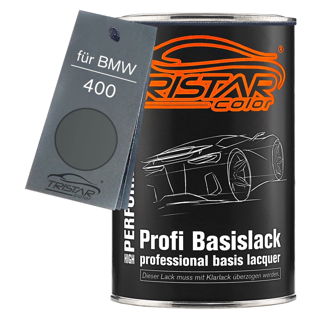 TRISTARcolor Autolack Dose spritzfertig für BMW 400 Stahlgrau Metallic Basislack 1,0 Liter 1000ml