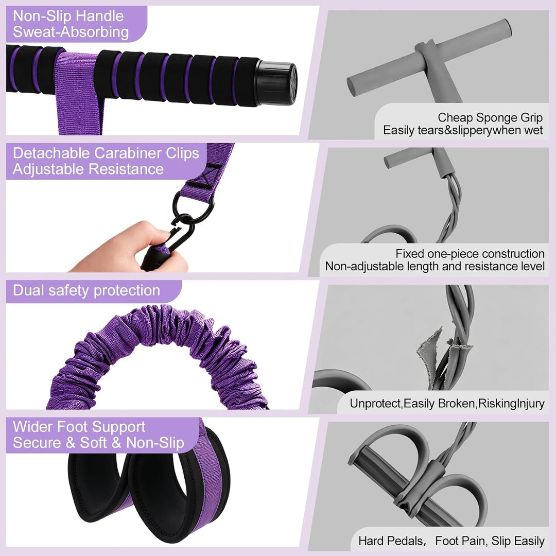 Multifunktionales Zugseil für Fitness, Abnehmen, Workout, Yoga Violett, Violett
