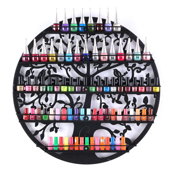 5-tier Metall Nagellackregal Wandregal, Schwarz