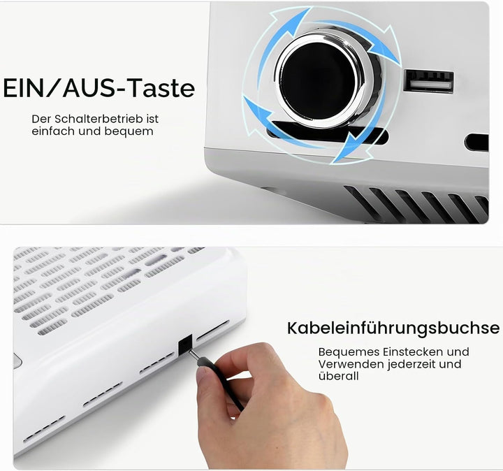 100W Staubabsaugung für Nägel mit einstellbarer Geschwindigkeit und Wiederverwendbarem Filter, saugt
