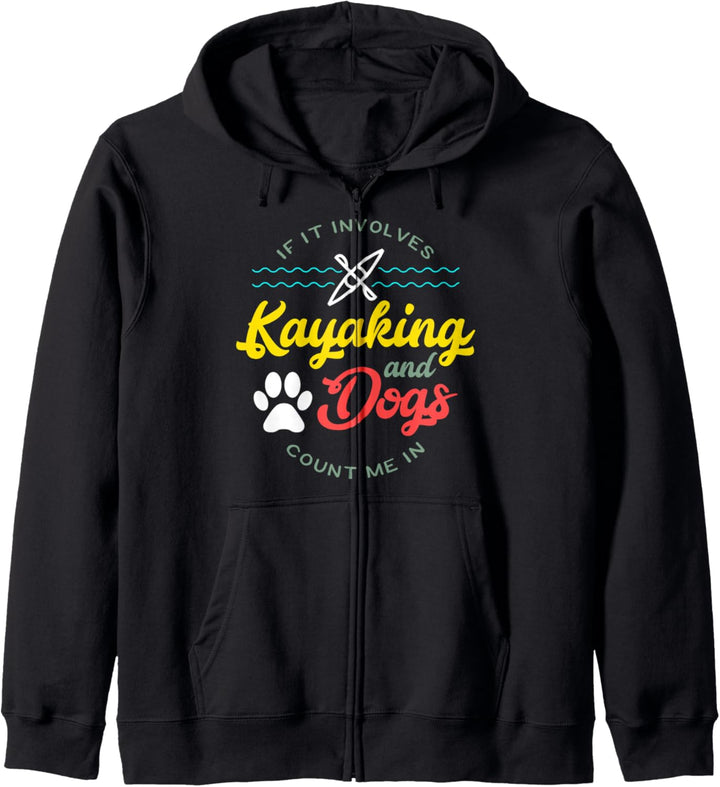 Kayaking and Dogs - Funny Kayak Kapuzenjacke
