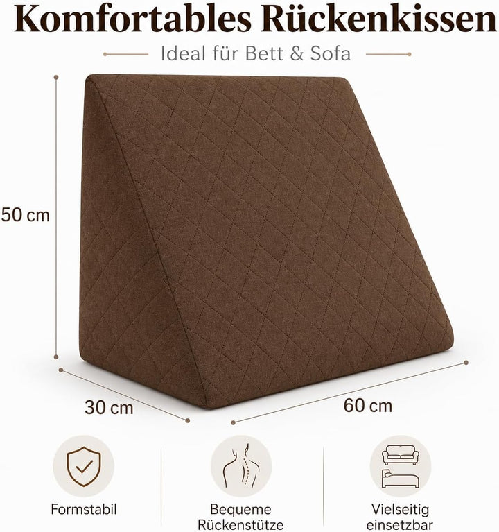sabeatex® Rückenkissen, Keilkissen für Couch und Sofa, Lesekissen für bequemes Sitzen. 5 Unifarben f