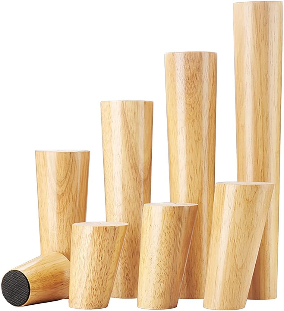Qrity Möbelfuss Holz, 4 Stück 18cm Holzfüsse Möbelfüsse Sofafüsse mit Montageplatten &amp; Schrauben für