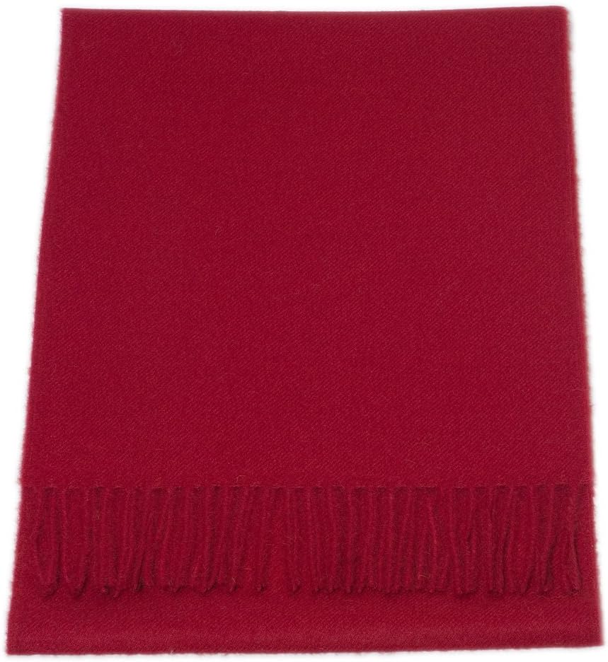 Alpaka Schal Stola Damenschal/Herrenschal, 100% Babyalpaka Wolle Royal Rot