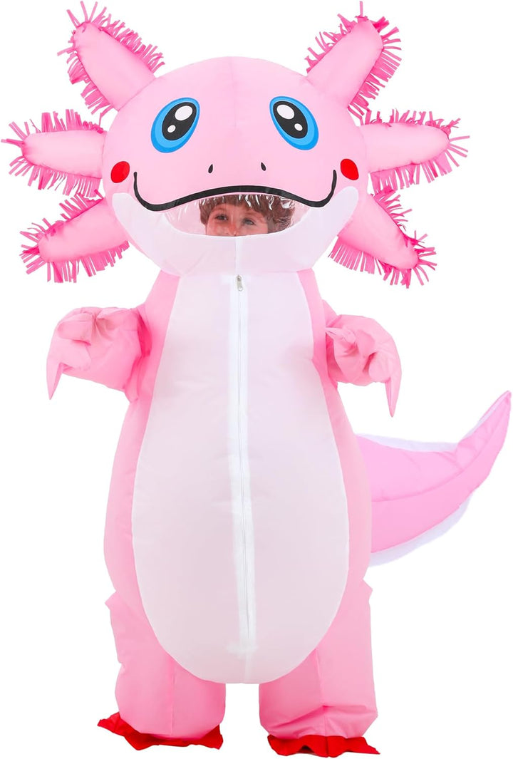 JOYBRO Aufblasbares Axolotl Kostüm, Lustiges Axolotl Kostüm, Perfekt für Halloween, Karneval, Cospla