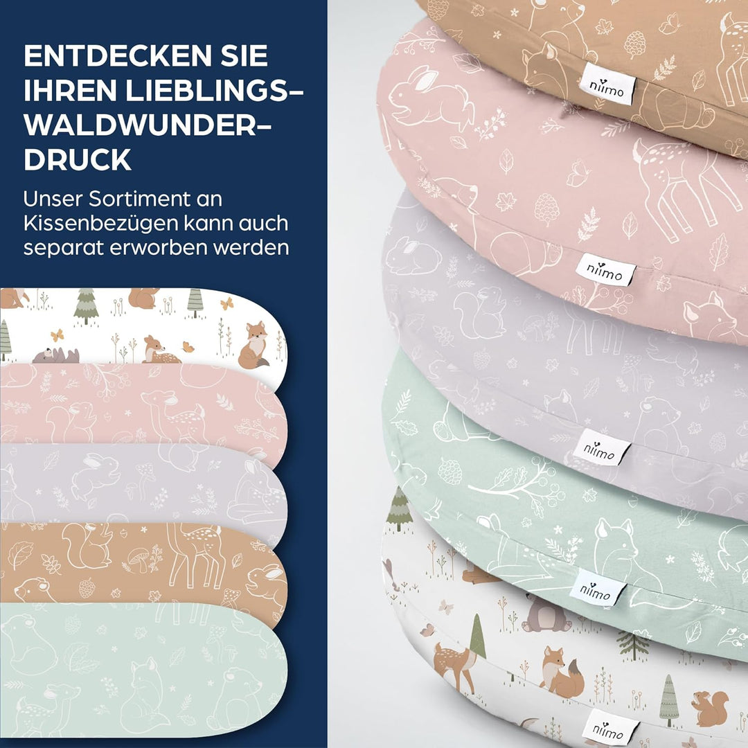 Niimo XXL Schwangerschaftskissen & Stillkissen - Seitenschläferkissen mit Bezug aus 100% Baumwolle,