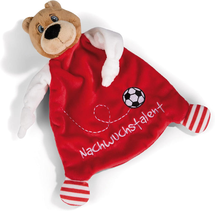 NICI Schmusetusch FC BAYERN MÜNCHEN Bär Berni 25 x 25 cm – niedliches Schnuffeltuch mit Stickerei "N