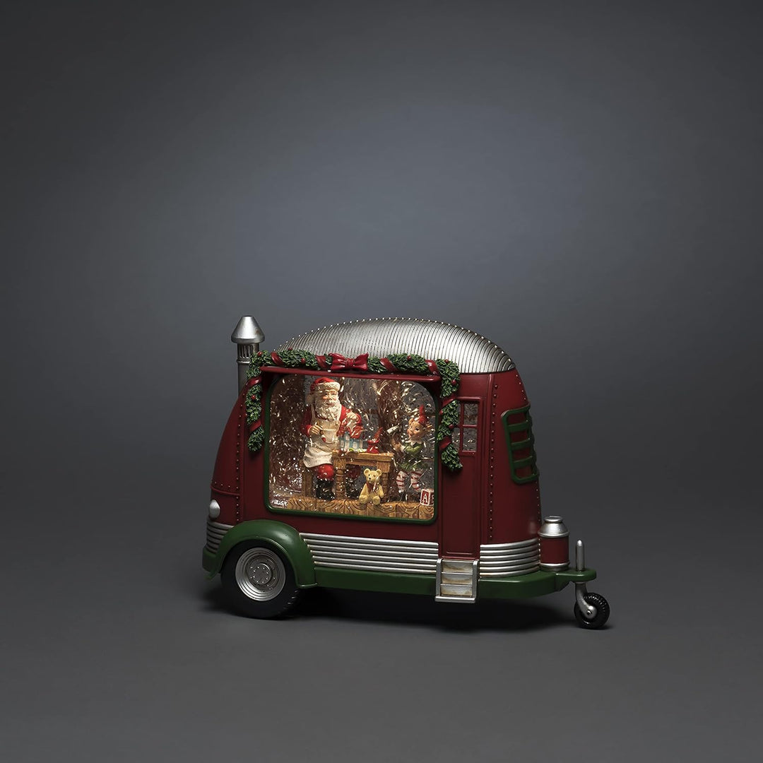 Konstsmide Karavan Weihnachtswerkstatt, wassergefüllt, mit an/aus Schalter, 5h Timer, kombinierbar m