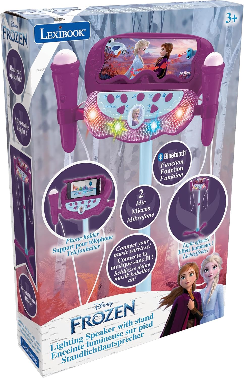 Lexibook Frozen Die Eiskönigin Standlichtlautsprecher für Kinder, musikalisches Spiel, verstellbare