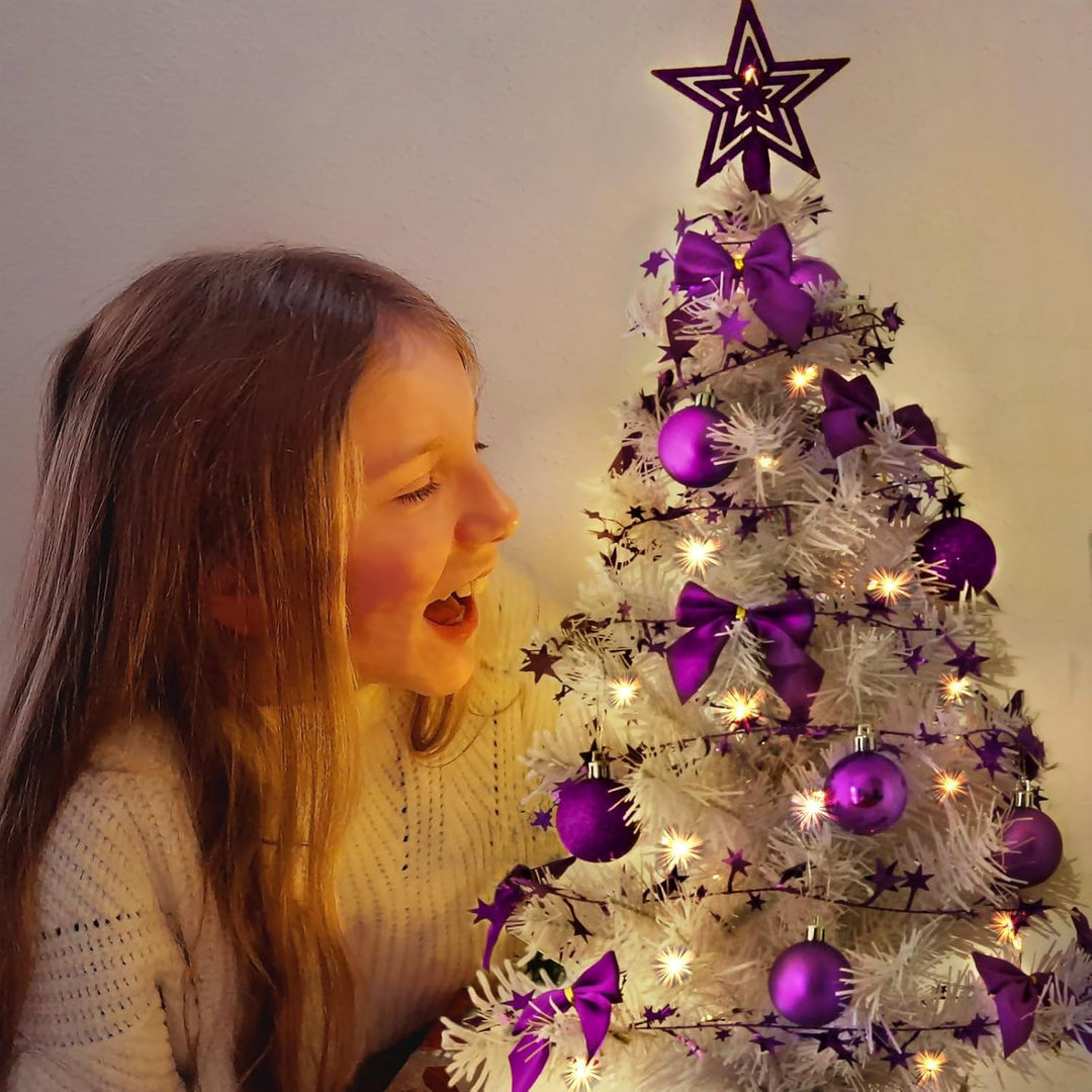 Weihnachtsbaum künstlich (WBD) mit Weihnachtsdeko und Led Lichterkette mit Fernbedienung Weihnachtsb