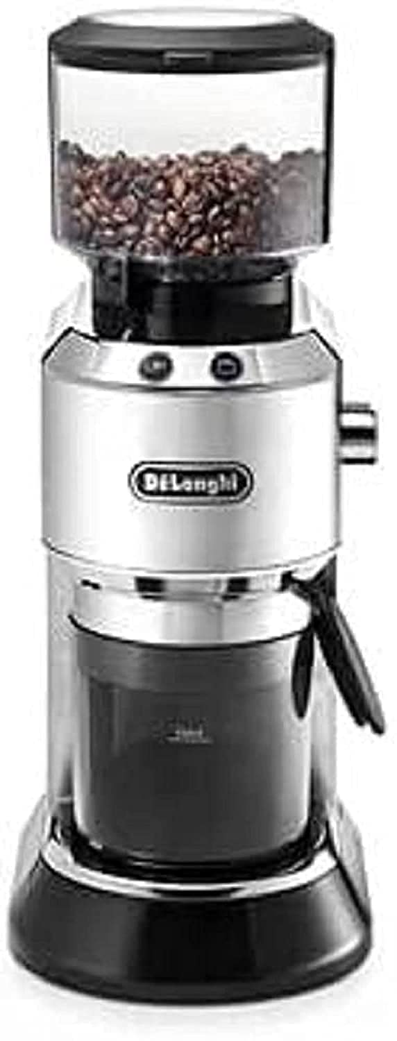 De'Longhi Dedica KG 520.M Elektrische Kaffeemühle, Vollmetallgehäuse, Edelstahl Kegelmahlwerk, einst