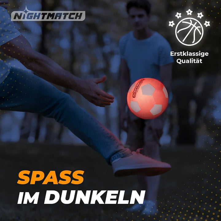 NIGHTMATCH Offizielle Grösse 5 Wasserbeständig LED Leuchtfussball - Leuchtender Fussball für Nachtsp