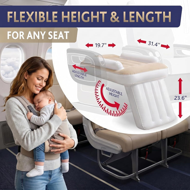Tragbares Baby Reisebett, Elektrisch Selbstaufblasend, Kompakt &amp; Tragbar, Flugzeugbett für Kleinkind