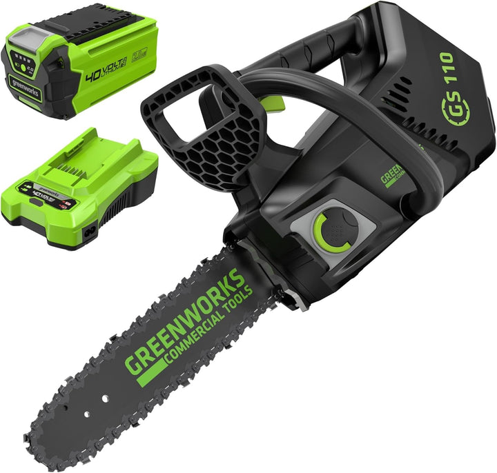 Greenworks GD40TCSK2 Akku Kettensäge mit Akku und Ladegerät, bürstenlosem Motor, 25 cm Blattlänge, 1