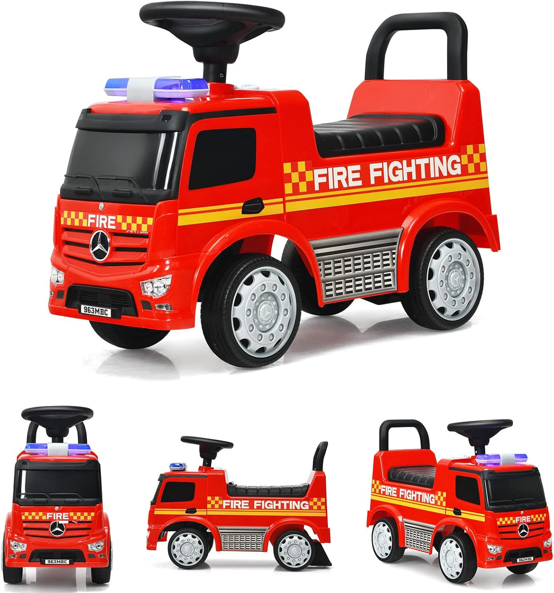DREAMADE Rutschauto mit Lichter, Musik und Sirene, Rutscher für Kinder 18-36 Monate, Rutscherfahrzeu