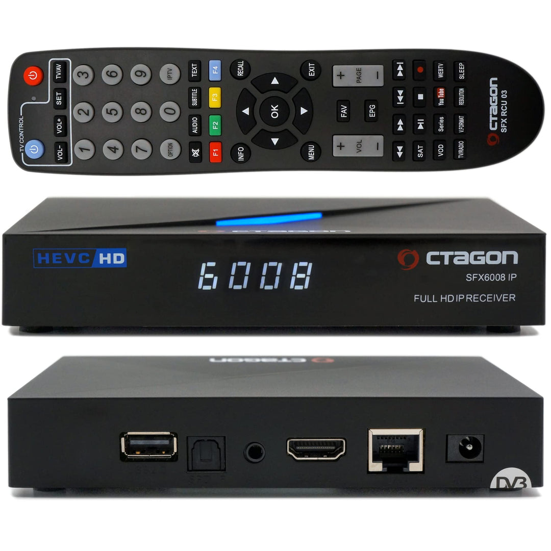 Octagon SFX6008 IP Full-HD H.265 HEVC, E2 Linux Set-Top Box & Smart Internet TV Receiver, Sat to IP