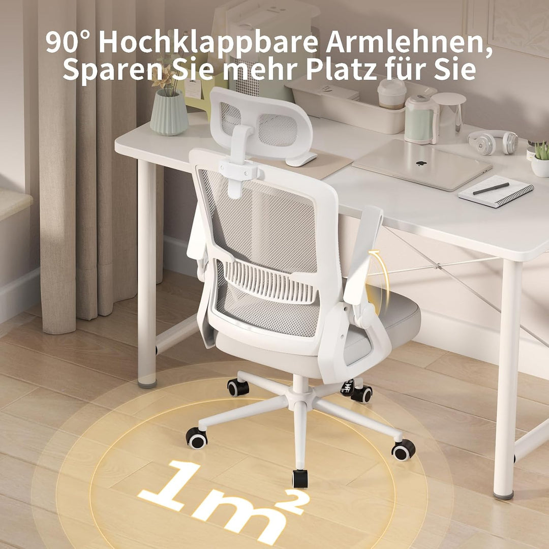 naspaluro Ergonomischer Bürostuhl, Schreibtischstuhl für Homeoffice | Mit Lordosenstütze & verstellb
