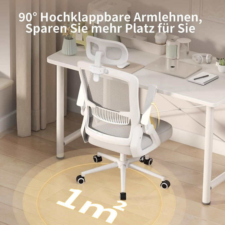 naspaluro Ergonomischer Bürostuhl, Schreibtischstuhl für Homeoffice | Mit Lordosenstütze & verstellb