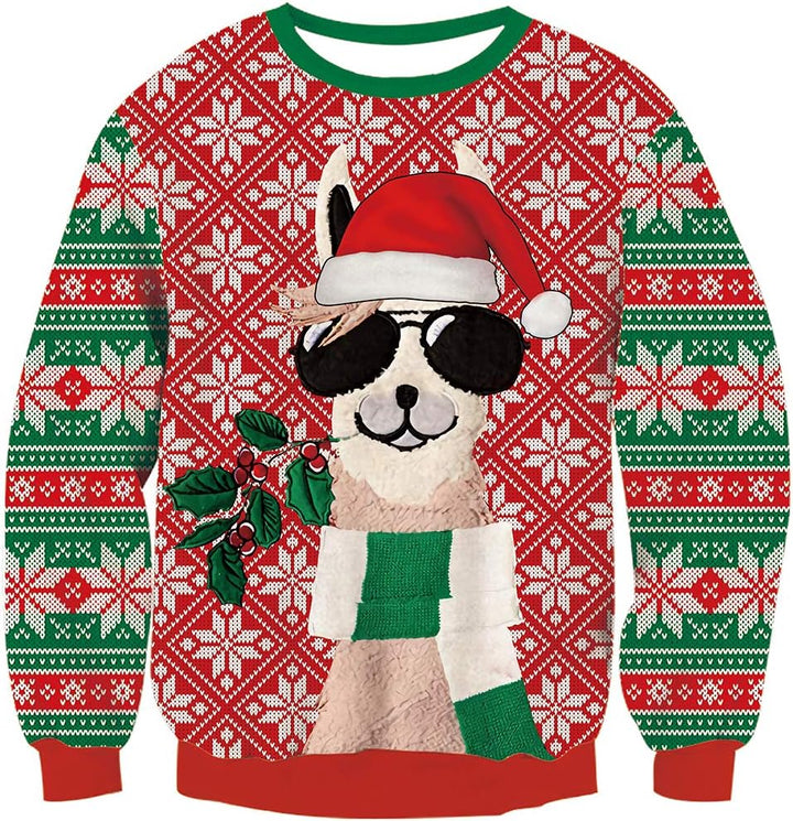Goodstoworld Unisex Ugly Christmas Sweater Herren Weihnachtspullover Neuheit Dinosaurier Faultier Ka