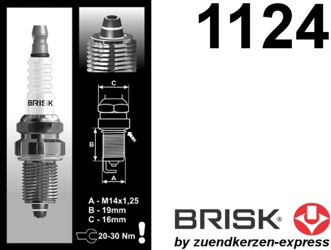 BRISK Premium Racing DR14ZC 1124 Zündkerzen, 4 Stück