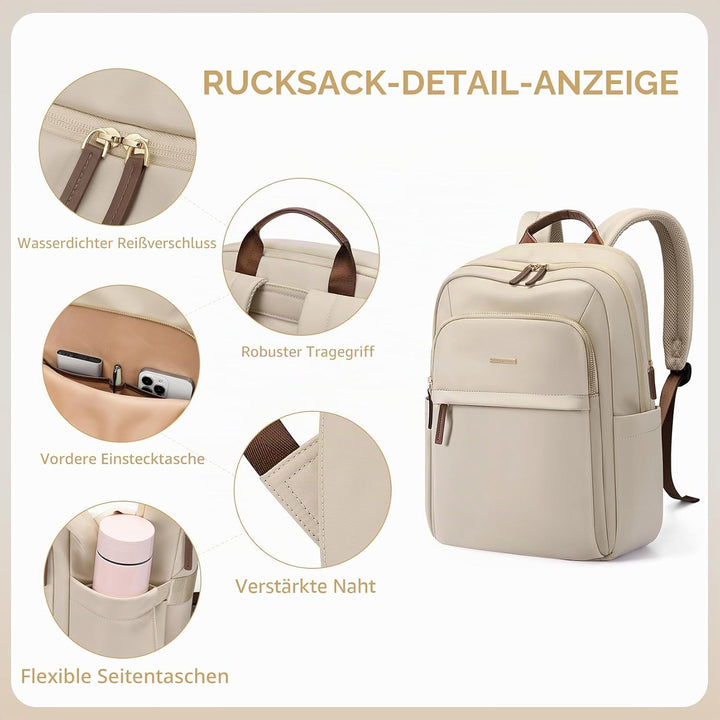 Rucksack Damen Herren, Laptop Schulrucksack,Women Travel Backpack Elegant für Uni Reise Büro, Tagesr