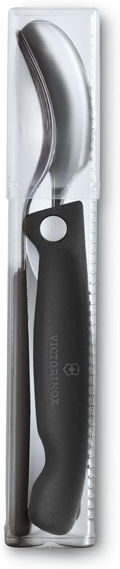Victorinox, Swiss Classic, Profi Faltbares Tafelbesteck, 3-teilig, Extra Scharfe Klinge, Wellenschli