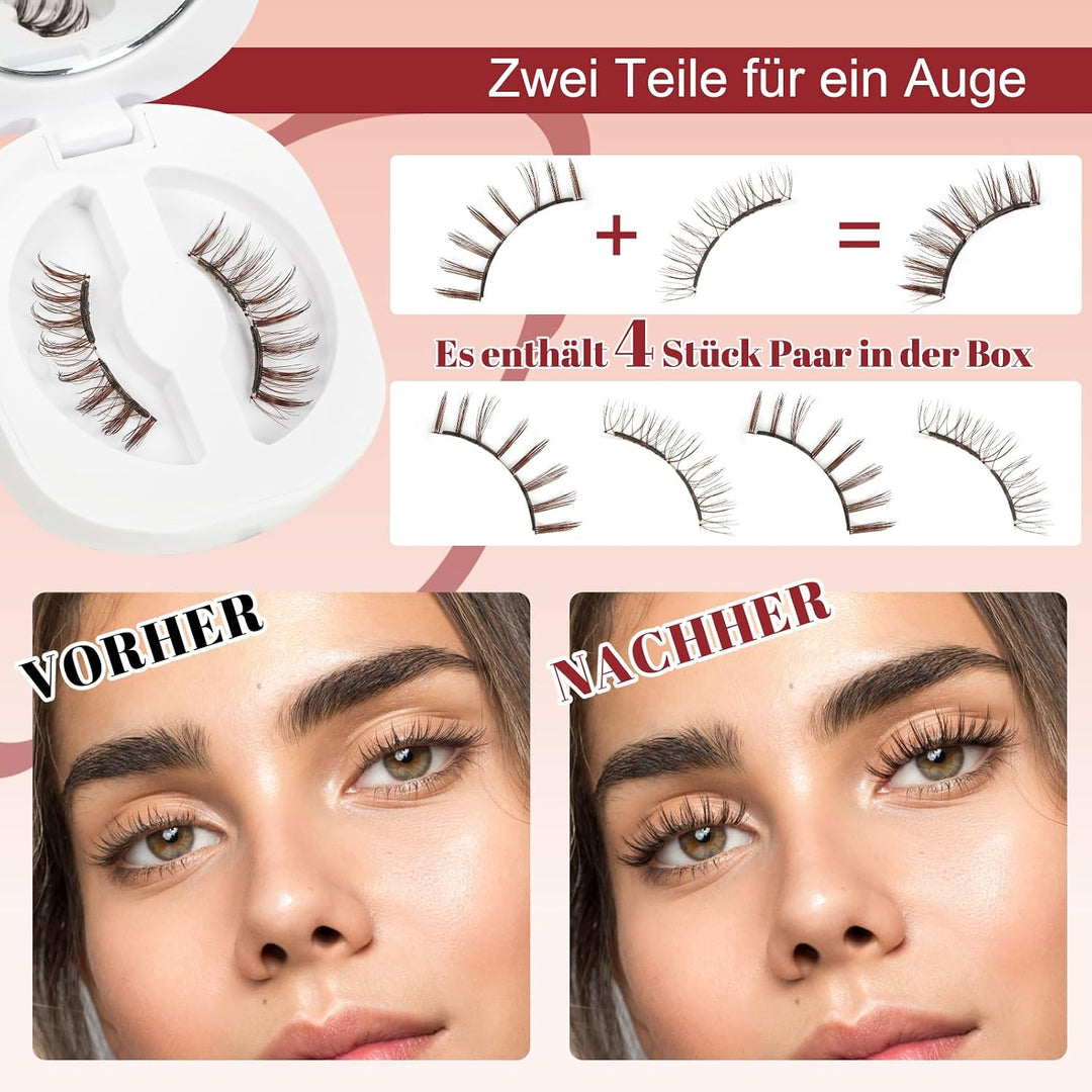 Higu clace Magnetische Wimpern,Magnet Wimpern Ohne Eyeliner,Magnetische Wimpern mit Applikator,Wimpe