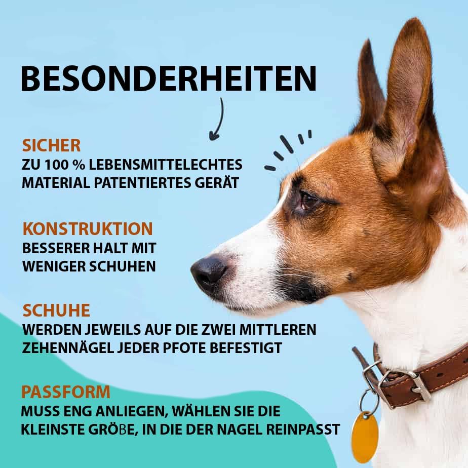 Dr. McHenrys Krallenkappen für Hunde 24er Set mit Kleber und Reinigungsbürste, mehr Halt und Stabili